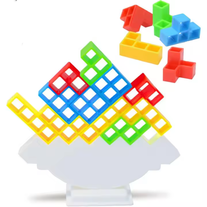 Juego de bloques apilables de 64 piezas: juego de mesa familiar para jugadores, trabajo en equipo, fiestas, viajes, para romper el hielo - 1