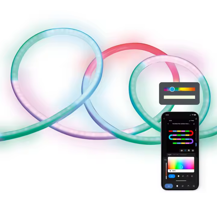 Tira neón flexible outdoor SmartLED KSIX, 5m, WiFi + APP, 32W, 380lm, Dream Color RGBIC, IP65, Clips fijación incluidos - 1
