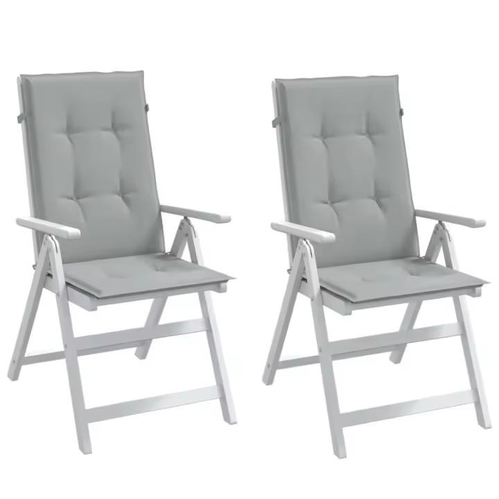 vidaXL Cojines para silla respaldo alto 2 uds tela gris claro melange - 1