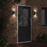 vidaXL Apliques de exterior 2 unidades acero inoxidable negro - details 2