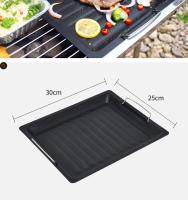 SOMY Utensilio para Barbacoa Sartén para Barbacoa Placa para Barbacoa de Acero Inoxidable de Grado alimenticio Sartén Resistente a la oxidación Placa para Asar Antiadherente Plancha portátil Tijeras - details 0