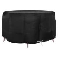 vidaXL Funda para muebles de jardín redonda en dimensiones Ø 260x90 cm/Ø 205x90 cm/Ø 125x75 cm y más | almacenamiento funcional diseño moderno para baño dormitorio sala - details 4