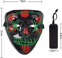 Sandalfon Máscara de Terror con Efecto Horror y Brillo para Fiestas de Halloween y Carnaval, Cumpleaños - LED Mascarilla de la Purga 3 modos de luz,  Siempre encendida, parpadeo lento y parpadeo rápido.  Muy adecuado para el mejor regalo - details 4