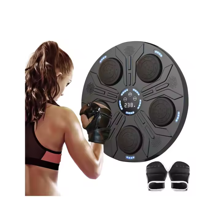 Mediawave Store Musical ajustable máquina de boxeo de pared con luces RGB sonidos con guantes - 1