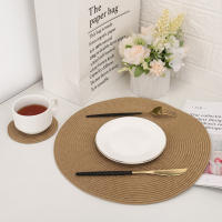 Juego De 6 Tapetes Redondos Tejidos a Mano Para Mesa De Comedor Estilo Moderno Ecológico No Eslipantes Lavables Para Navidad Y Halloween - details 8