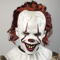 Máscara De Payaso Malvado Pennywise Disfraz De Horror Para Fiesta De Halloween Carnival Latex Inalámbrico Para Adultos Unisex - details 1