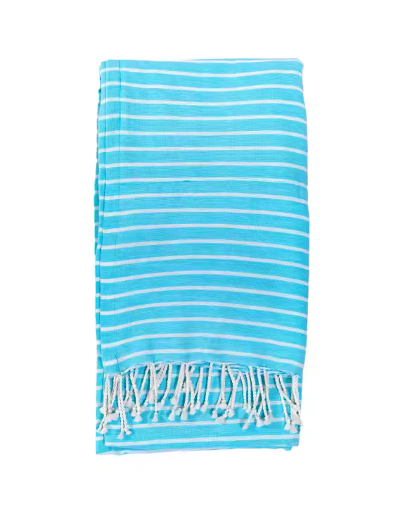SUN & SURF Pareo Rayas Kikoy Con Rizo 90X170CM Doble Textura - Toalla Resistente Playa Sol y Piscina - 1