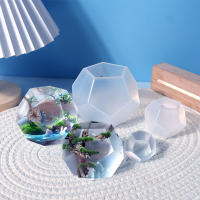 Molde De Silicona Para Resina Epoxy DIY Sideral Con Superficie En Corte De 5 Lados Lámpara De Esfera Micro Paisaje - details 9