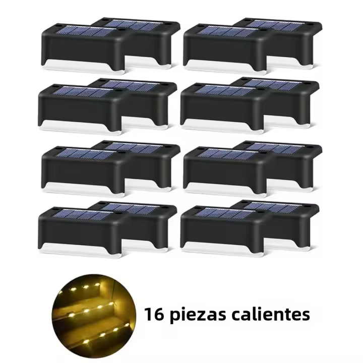 Lámparas solares led para jardín 4/8/12/16 unids Luz de escalera impermeable decoración patio iluminación exterior de pared - 1