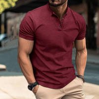 Camiseta De Algodón Para Hombre Con Collar Henry Y Manga Corta Estilo Casual Slim Fit Tees Cómodas Para Uso Diario Con Botones Basicas Tops Para Primavera Y Verano - details 9