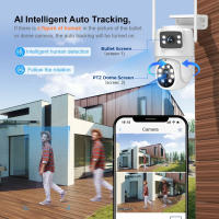 Cámara De Seguridad IP 1080P Dual-lens Wifi PTZ Exterior Con Visión Nocturna Humana Detecta Y Auto Seguimiento Doble Pantalla Camhi - details 6