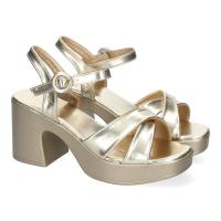 PuntoSalao Sandalias doradas de tacón cómodo fiesta para mujer 5Q100 - details 0