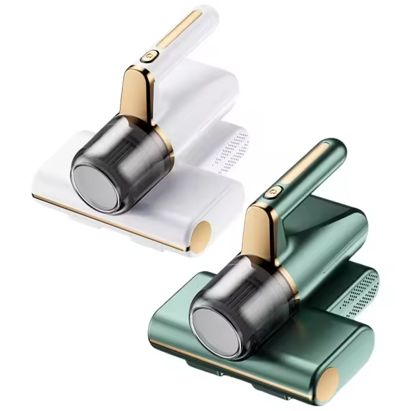 Aspiradora inalámbrica antiácaros, limpiadora de colchones con esterilización UV, eliminadora de ácaros de mano para cama, almohada y sofá, color blanco - 1