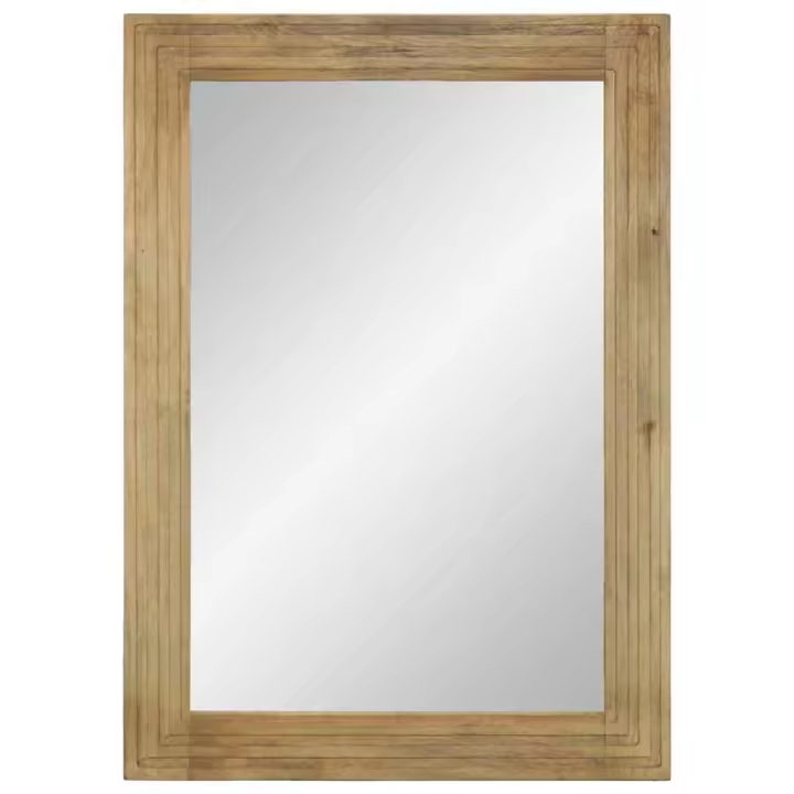 VidaXL Espejo de baño Onda con marco natural 70x50x3 cm - 1