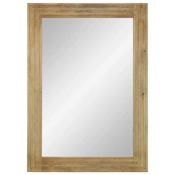 VidaXL Espejo de baño Onda con marco natural 70x50x3 cm - 1