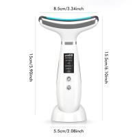 CkeyiN Máquina De Levantamiento Facial Y Cuello Masajeador Fototerapia Instrumento De Masaje Ocular Vibration Anti Arrugas Eliminador De Doble Mentón - details 32