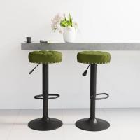 vidaXL Taburetes de cocina 2 unidades terciopelo en color Negro/Azul/Gris y más | cómodas modernas ergonómicas para comedor cocina salón hogar - details 3