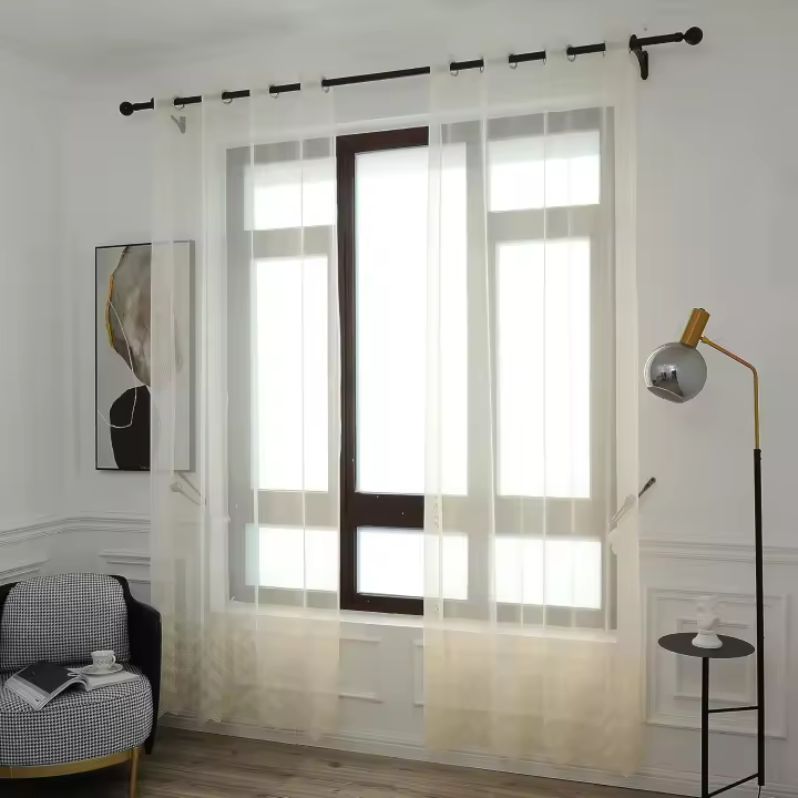 Shoppe house - Cortina Salón Dormitorio Translúcido - Visillo con Brillo para Salón Dormitorio 140x260cm - 1