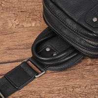 Bolsa De Pecho Para Hombre De Cuero Genuino Alta Calidad Bolso Cruzado De Moda Bolsa De Hombro Mensajera De Cuero Verdadero - details 15