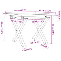 vidaXL Mesa de centro marcoxmadera maciza pino y hierro 40x40x35 cm Mesita de Salón o Comedor o Auxiliar Mesa de Café Meuble Salón - details 7
