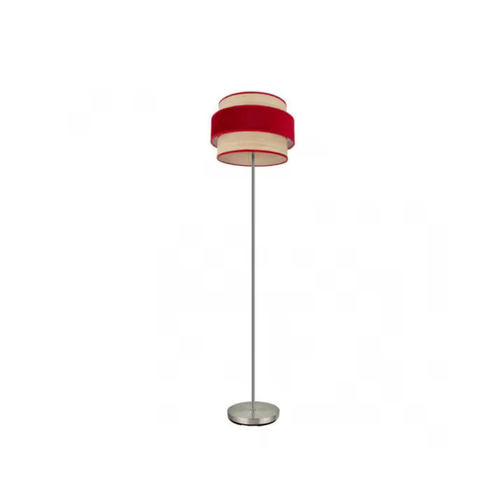 Fabrilamp - Pie De Salon Reyes 1xe27 Niquel/natural-rojo 160x40x40 cm - 1