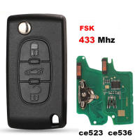 Llave De Repuesto Jingyuqin 433Mhz FSK Para Peugeot 207 307 407 208 308 408 607 CITROEN C1 C2 C3 C4 C5 Berlingo Picasso CE0523 Ce0536 ABS Metal Placa De Circuito - details 0