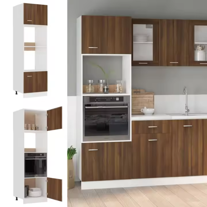 Armaro de microolas Roble Marron 60x57x207 cm Madera Multicapa - 1