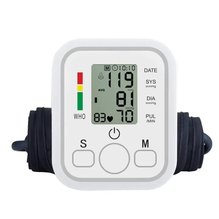 Versión audio español，Tensiómetro de Brazo digital ,medición precisa de la presión arterial y el pulso, Detector electrónico de frecuencia cardíaca con brazalete 22-36cm，2X99 memoria Adecuado para uso doméstico，pantalla LCD grande, M2 Tec - 1