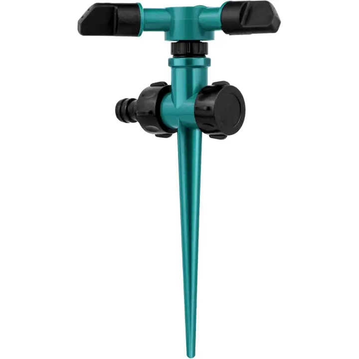 Aspersor de césped Aspersor automático de 3 brazos giratorio de 360 grados Sistema de riego por aspersión ajustable - 1
