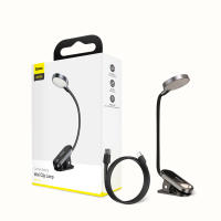 Lámpara De Escritorio Baseus LED Con Clip Iluminación LED Para Lectura Y Noche Luz De Noche Recargable Por USB Control Táctil Sin Etapas - details 19