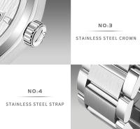 Reloj Mecánico Para Hombre CADISEN 2024 Lujo Resistente Al Agua 10Bar Movimiento Japonés NH35 Acero Inoxidable Con Cristal De Zafiro - details 9
