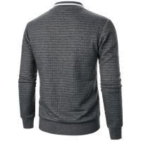 Chaqueta De Manga Larga Para Hombre Con Cuello Erguido Y Cremallera Estilo Casual Chaqueta De Patoche Con Patrón Cuadriculado - details 39