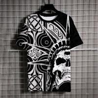 Camiseta Hombre 2024 Divertida Con Impresión 3D Estilo Oscuro Y Demonio Sobrio Camiseta Corta De Verano T-Shirt Personalizable Oversize - details 4