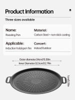 Sartén De Asado Al Aire Libre 34CM Antiadherente Placa De Grill Para Barbacoa Coreana Asado Y Fritura Cocina Y Camping - details 11