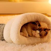 Cama De Descanso Para Mascotas Cálido Saco De Dormir Semi-Acrizado Para Gatos Y Perros Cómodo Para Camping Con Tres Capas Material De Algodón Veludo Y Piel De Oveja - details 6
