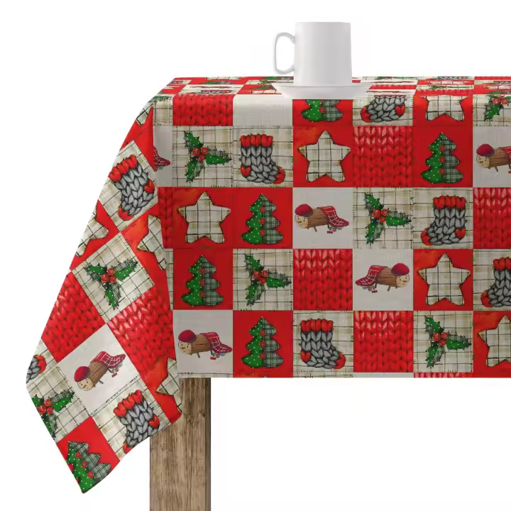 BL Belum | Mantel Navidad 100x140 cm 100% algodón resinado Antimanchas (Tacto no plastificado) Modelo Cagatió 1 - 1