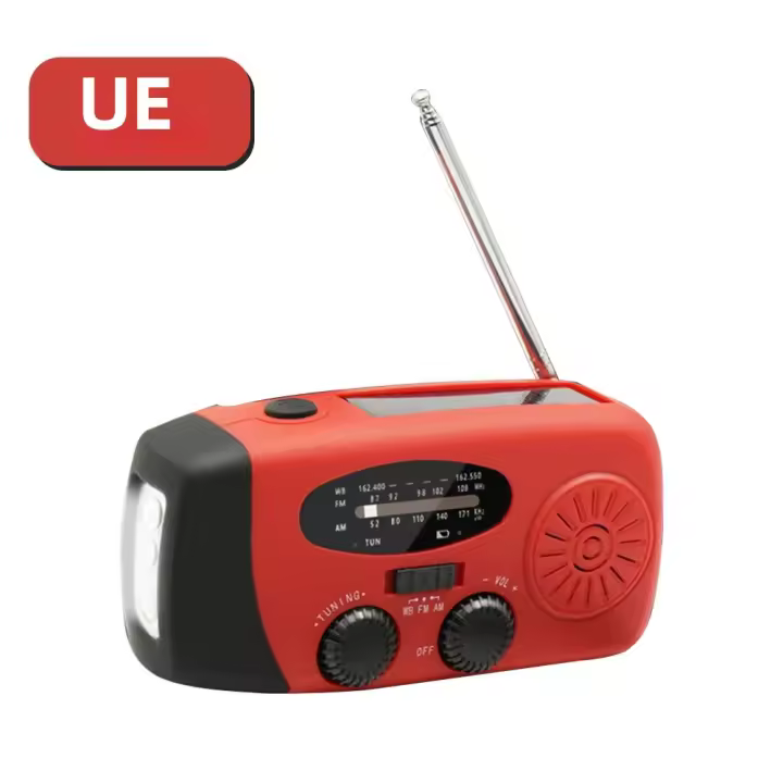 Radio De Emergencia Recargable 2000 mAh Con Luces LED Y Carga USB Solar Radio FM/AM Portátil Para Exteriores Y Viajes - 1