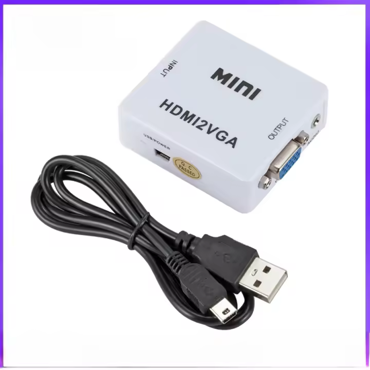 Convertidor De Video VGA a HDMI Con Audio Adaptador Compatible 1080P Para Notebook Xbox360 DVD PC HD TV Proyector - 1