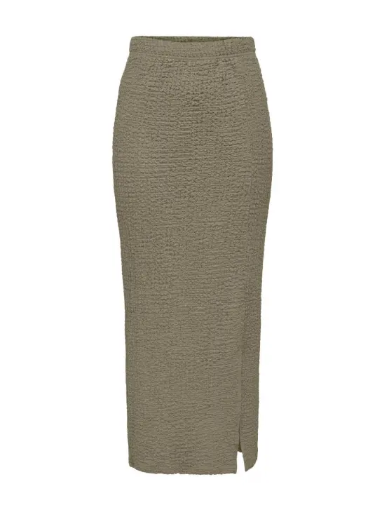 Falda Only Katie maxi verde militar tejido textura de mujer - 1
