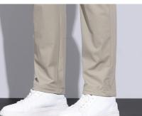Pantalones Casuales Para Hombre De Seda Helada Verano Alta Elasticidad Suave Cómodo Negocios Rectos De Alta Calidad Talla Mediana Color Caqui - details 19