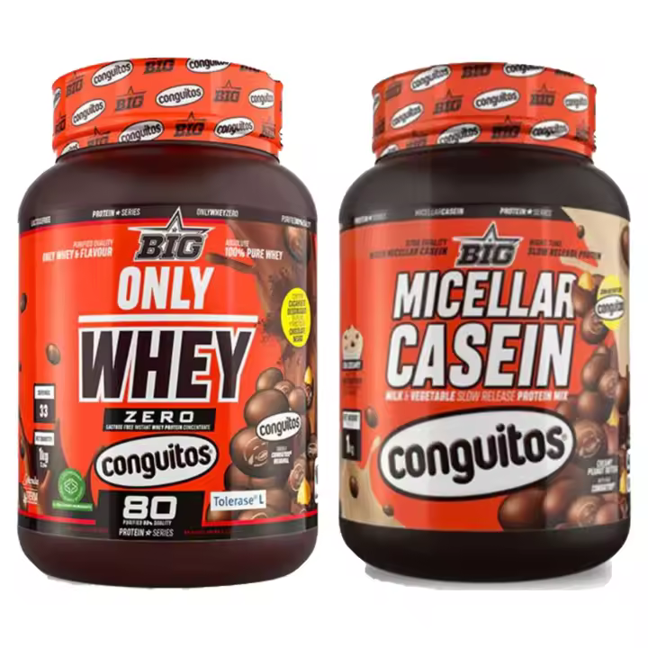 Pack  Conguitos Dark - Proteína de suero sin lactosa 1 kg Y Conguitos Dark - Caseína micelar 1 kg - 1