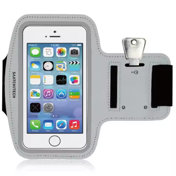 Brazalete Deportivo Saatchitech | Bolsillos para Llaves | Apertura para Auriculares | Protección Lluvia y Sudor | Correa Ajustable - 1