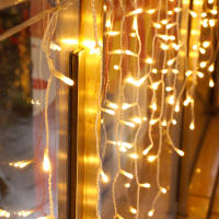 Luces De Navidad LED De Garland 4M AC 220V Cadena De Icicles Para Exterior Decoración De Jardín Y Calle Luz De Fiesta Caliente Blanca - details 7