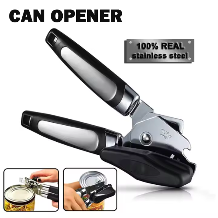 Arce inoxidable abrelatas multicuonal agarre abridor lado Corte Latos Botella abridor Cocina Gadgets - 1