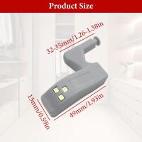Luz LED con bisagra, luz LED con sensor de bisagra para armario, lámpara de noche para armario, (luz blanca, 6 piezas) - details 0