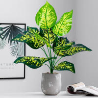 Planta Artificial De Monstera De 43 Cm Con 12 Hojas Hojas Verdes De Palma Tropicales Para Decoración De Jardín Y Hogar - details 4