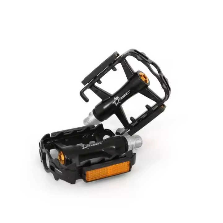 PEDALES PLATAFORMA MSC EJE CRMO BLACK REFLECTANTE - 1