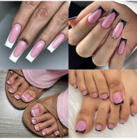 Nailpop Estilo Francés Uñas Postizas De Acrylico 60pcs Para Manos Y Pies Mate Para Uso Diario Y Fiestas Manicura Y Pedicura Combo - details 7