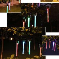 Lámpara solar colgante de 19 cm, juego de 12 luces LED solares de colores, luces de calle decorativas para jardín - details 2