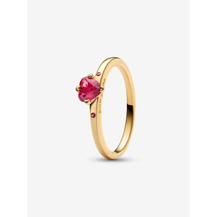Pandora - Anillo Corazón Rojo Brillante - Baño de Oro de 14K - 1